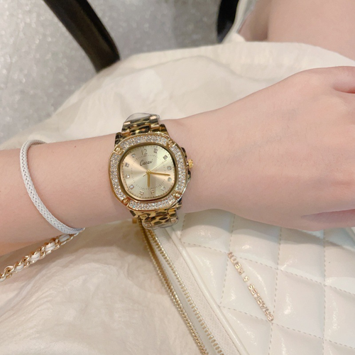 ✨DLJ-CePin✨Leopard-Print Steel-Strap Diamond-Set Women's Watch