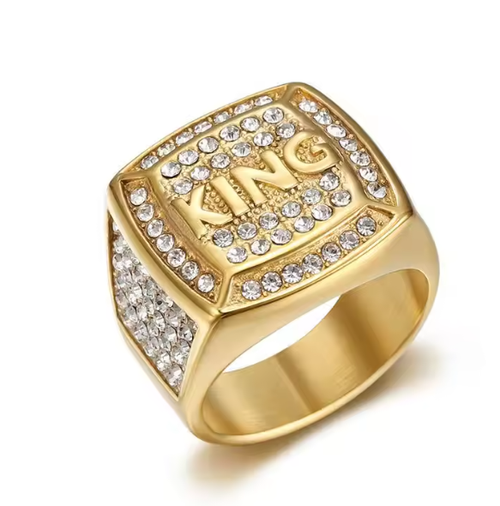 ✨DLJ✨Hiphop King Gemstone Stainless Steel Men Rings
