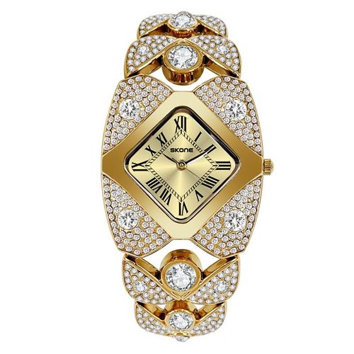 Women's Retro Quartz Watch with Sparkling Rhinestones