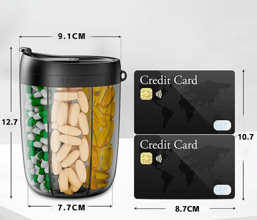 zhy-cepin🔥Pill Dispenser Bottle with 6 Compartments | Never Miss a Dose Again! 💊⏰