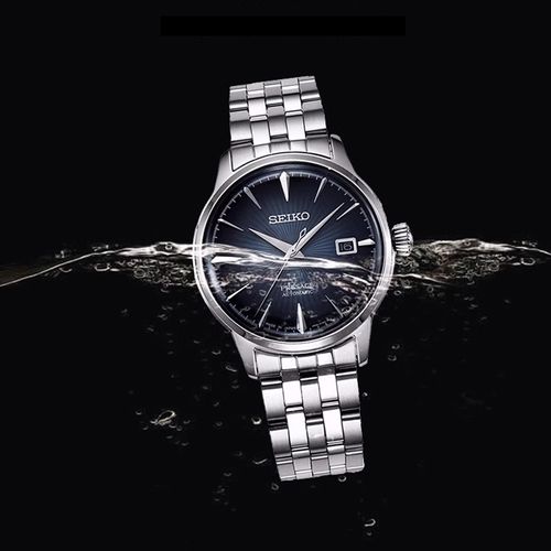sjd SEIKO Men's Cocktail Gentleman Blue Business Automatic Mechanical Watch