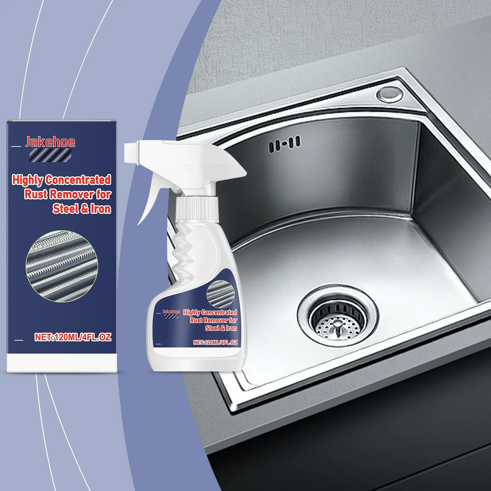 sjd portable and harmless Stainless steel kitchen rust removal spray safe and practical efficient rust removal cleaner