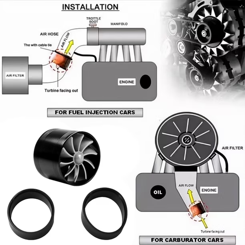 Gas Fuel Saver Supercharger Turbo Universal Fan Kit