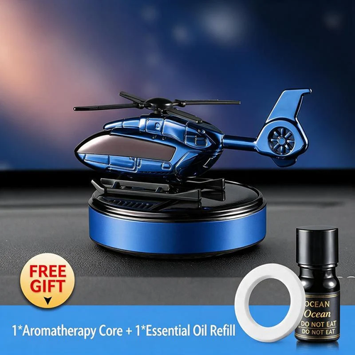 ✨DLJ-CePin✨Solar-Powered Rotating Helicopter Aluminum Alloy Car Aromatherapy Diffuser