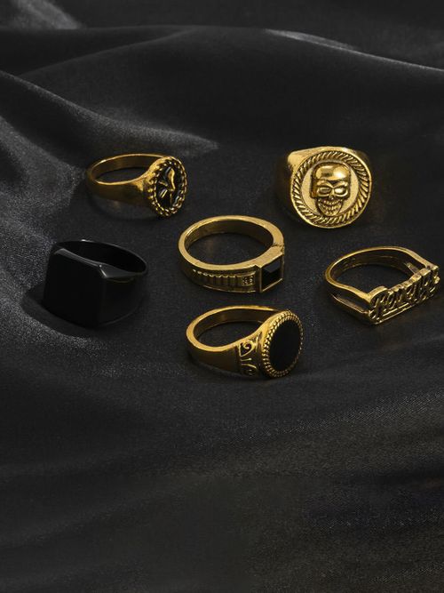 6 in 1 Light luxury metal ring set