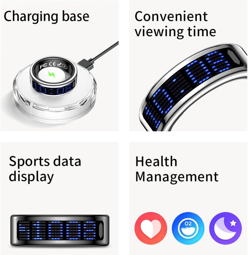 ✨DLJ-CePin✨Call ID Reminder Smart Ring Heart Rate Blood Waterproof Health Multi Sports Ring 2026