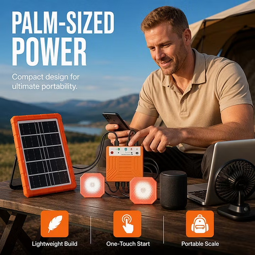✨DLJ-Cepin✨Portable Solar Power System with 2 LED Lights