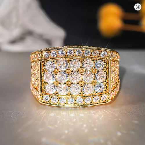 Bestselling Men's Ring, Inlaid with Sparkling Ice Crystal Cubic Micro-paved Zirconia