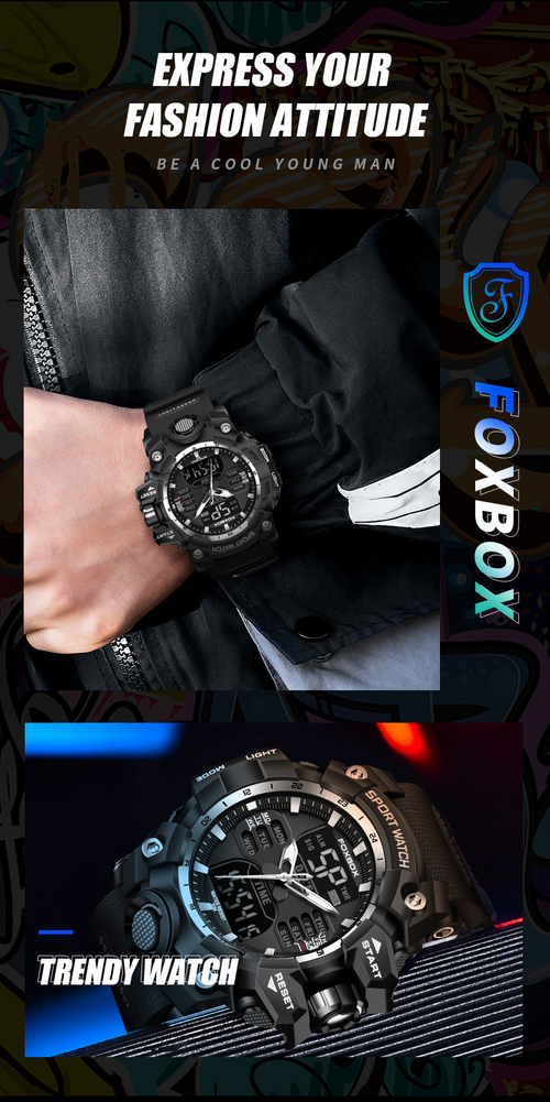 ✨DLJ-CePin✨Multifunction Dual-Display Digital Watch