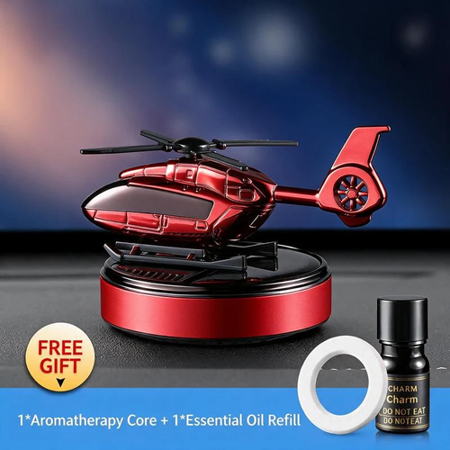 ✨DLJ-CePin✨Solar-Powered Rotating Helicopter Aluminum Alloy Car Aromatherapy Diffuser