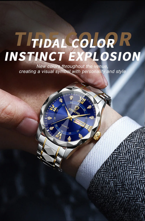 ✨DLJ-CePin✨Men Watch Business Waterproof Dual Calendar