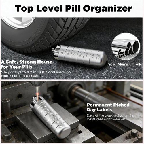 ✨DLJ-CePin✨💊 7-Day Metal Pill Organizer — Never Spill, Never Lose Your Vitamins Again