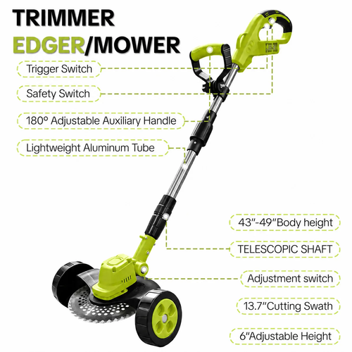 ✨DLJ-CePin✨3-in-1 Lawn Mower Tool,21V Cordless Lawn Mower Trimmer