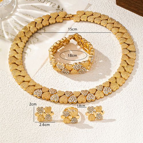 ✨DLJ-CePin✨Fashionable Luxury Necklace, Bracelet, and Earrings Set