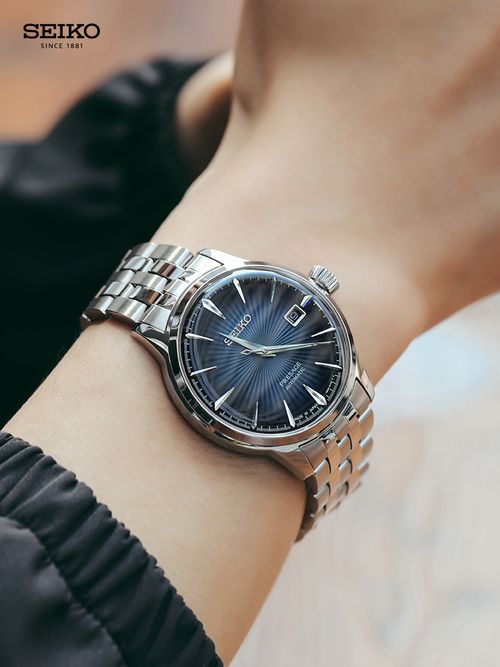 sjd SEIKO Men's Cocktail Gentleman Blue Business Automatic Mechanical Watch