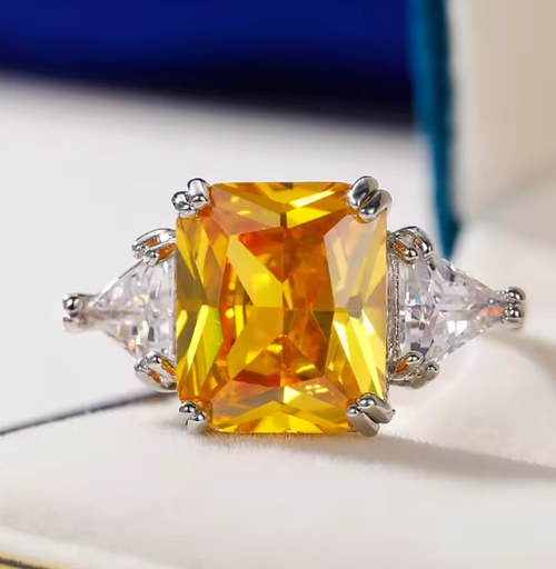 ✨DLJ-CePin✨Crystal and Colored Gemstone Zircon Ring