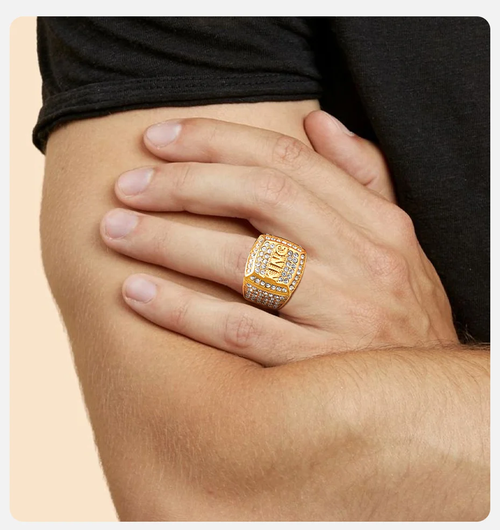 ✨DLJ✨Hiphop King Gemstone Stainless Steel Men Rings