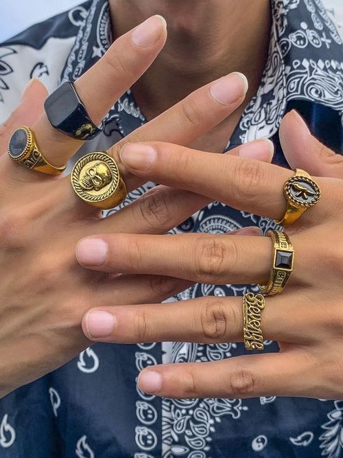 6 in 1 Light luxury metal ring set