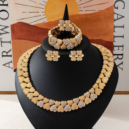 ✨DLJ-CePin✨Fashionable Luxury Necklace, Bracelet, and Earrings Set