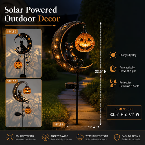 ✨DLJ-CePin✨🎃 Solar Pumpkin Garden Light — Glow Up Halloween! ✨