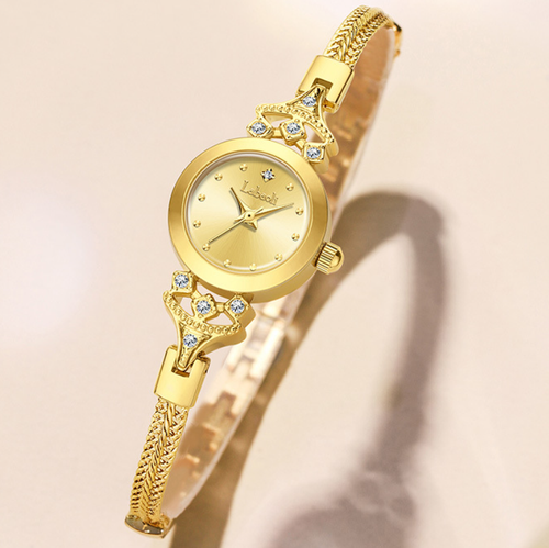 ✨DLJ-CePin✨An elegant ladies' watch featuring a mother-of-pearl dial—embellished with rhinestones—and a jeweled strap—a slim quartz watch 💎