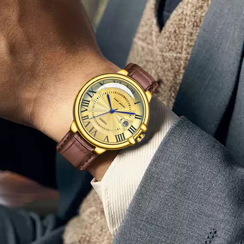 sjd ⏱️2026 Roman men's fashion quartz watch, business high-end leather strap