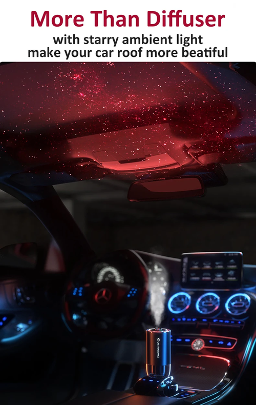✨DLJ-CePin✨Starry Sky Ambient Light Car Air Freshener with Automatic Mist