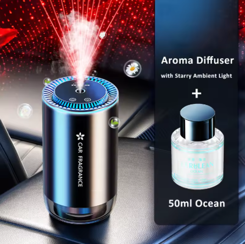 ✨DLJ-CePin✨Starry Sky Ambient Light Car Air Freshener with Automatic Mist