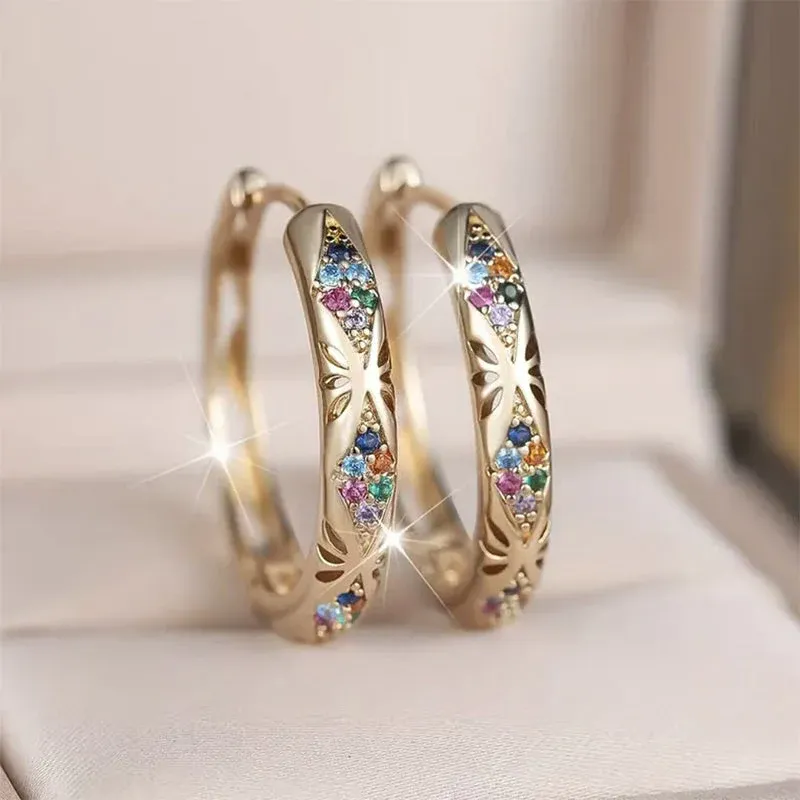 ✨DLJ-CePin✨-Sparkling Zircon Hollow Hoop Earrings