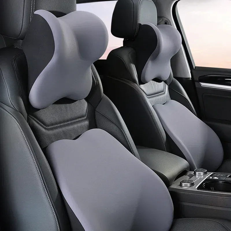 Car Headrest and Lumbar Support Set