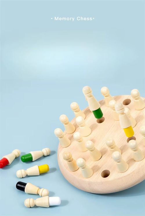 Wooden Memory Chess Game for Early Childhood Education, Educational Toy for Infants