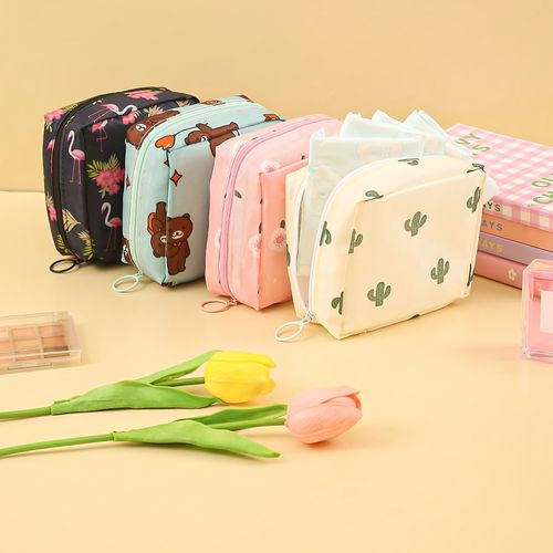 Cartoon Lipstick Design Sanitary Napkin Pouch
