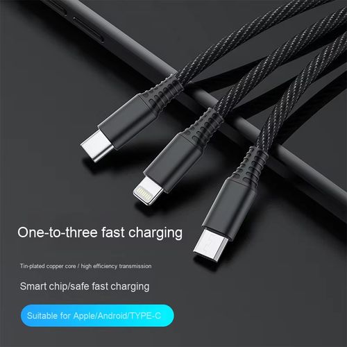 3A Fast Charge 3-in-1 Multi Charging Cable