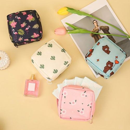 Cartoon Lipstick Design Sanitary Napkin Pouch