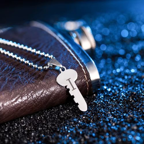 I Love You Heart Lock and Key Pendant Couple Necklaces