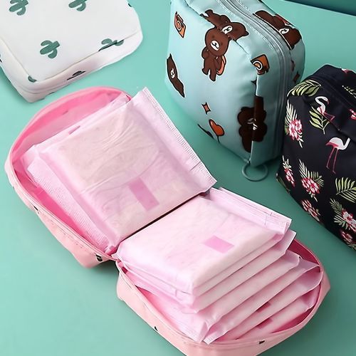 Cartoon Lipstick Design Sanitary Napkin Pouch