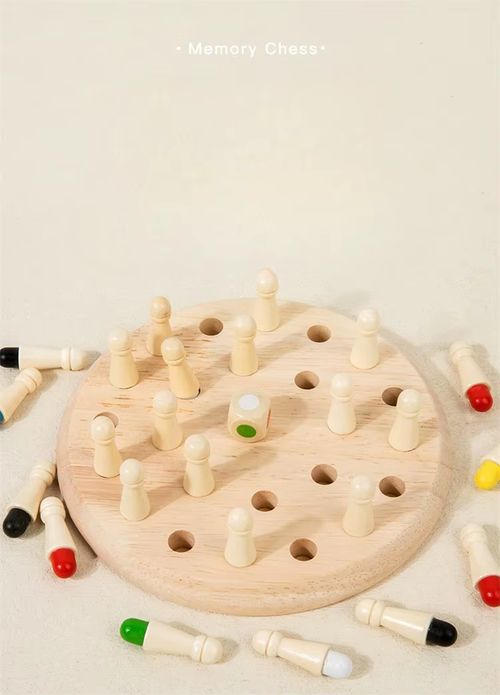 Wooden Memory Chess Game for Early Childhood Education, Educational Toy for Infants