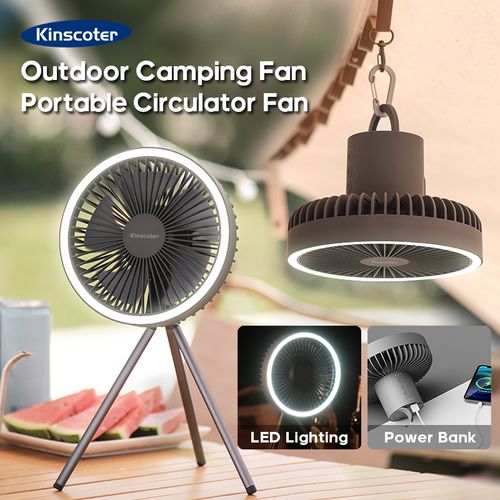 Outdoor Camping Fan Tripod Portable Tent Ceiling Fan light