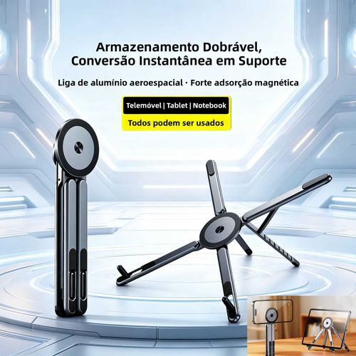 Aviation aluminum laptop stand with 360° rotating base. Multi-angle adjustable