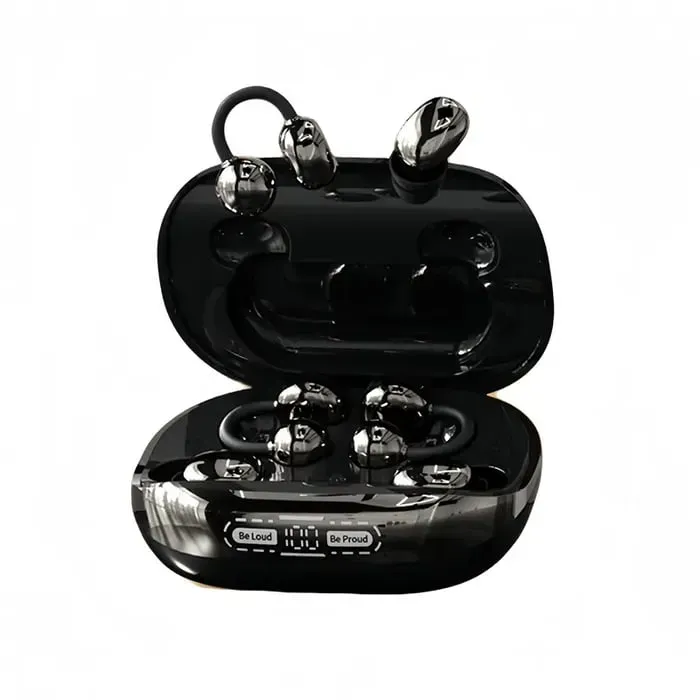 🎧 3-in-1 Wireless Earbuds with Power Bank Charging Case – Clip-On & Sleep Bluetooth Headphones with 4 Earbuds, Noise Cancellation, IPX5 Water Resistant for Sports & Sleep