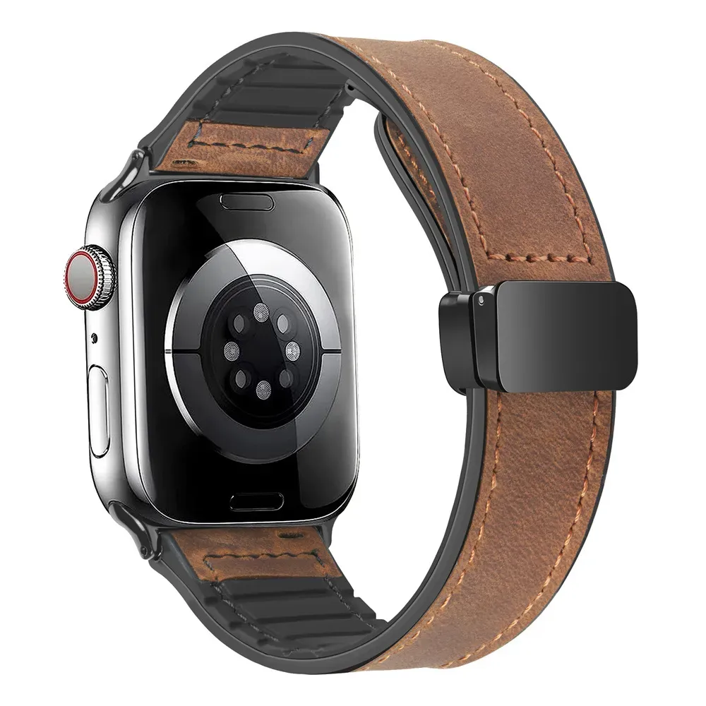 ❤️Adjustable Magnetic Leather Band Suitable for Apple Watch 12345678,SE Ultra12 watch strap