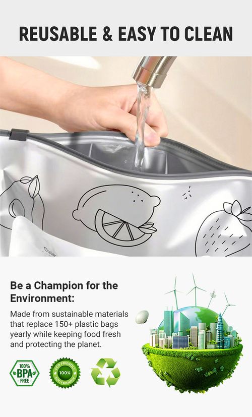 🥦Reusable Aluminum Foil Sealable Storage Bags