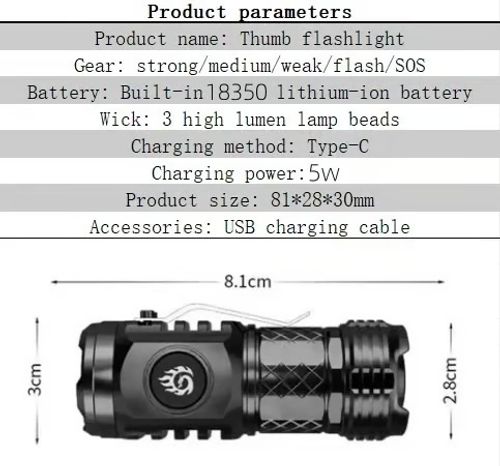 🔥 Three-eyed Monster Mini Flash Super Power Flashlight