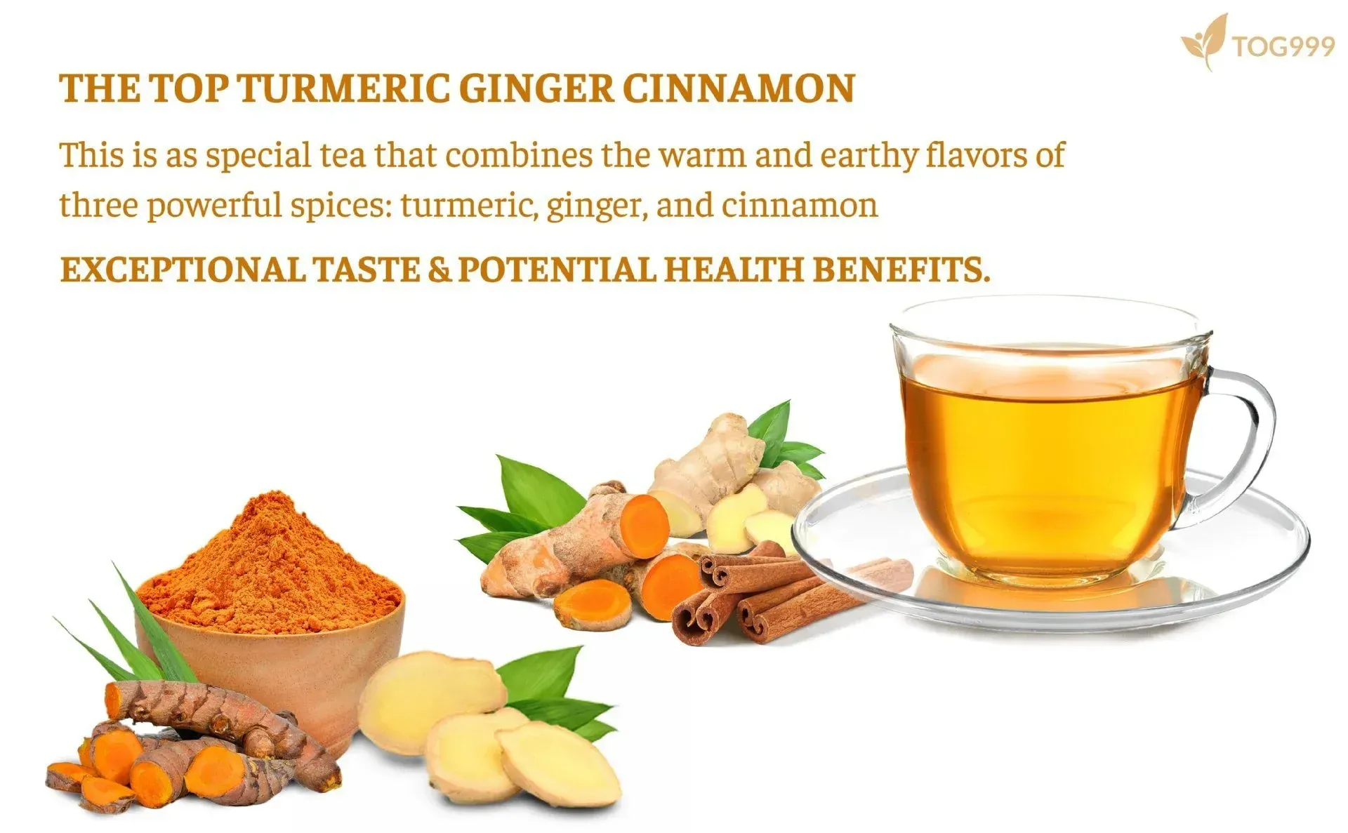 💥LAST DAY 49% OFF -100% Natural Turmeric Ginger Cinnamon Tea