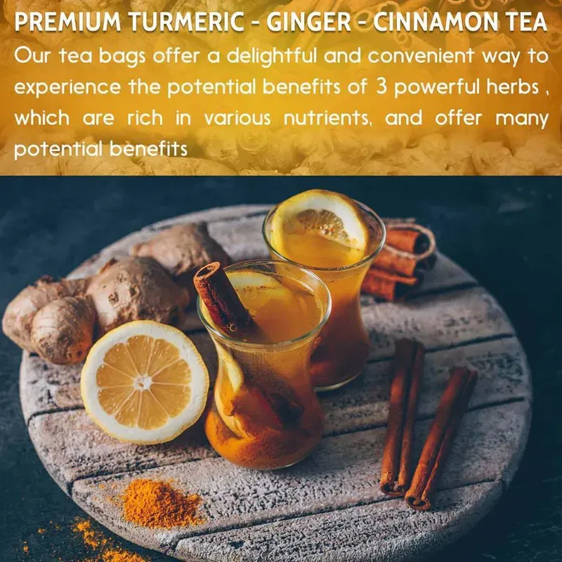 💥LAST DAY 49% OFF -100% Natural Turmeric Ginger Cinnamon Tea