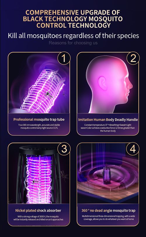 SUS NICKEL PLATEDSHOCKABSORBER SUS galvanized stainless steel power grid is adopted,and mosquitoes can instantly release 3000 volts when approaching,killing poisonous mosquitoes in 0.1s