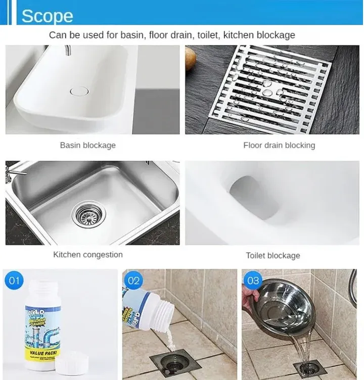 Buy two get one free: Sink and Drain Pipe Cleaning Powder