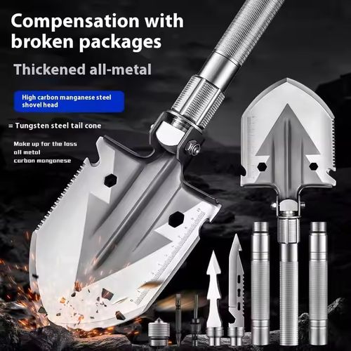 Multi-Purpose Camping Survival Shovel With Camouflage Bag