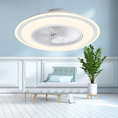 Led Ceiling Fan 220V Mute Ac Motor 3 Color Led Ceiling Fan with Remote Contro