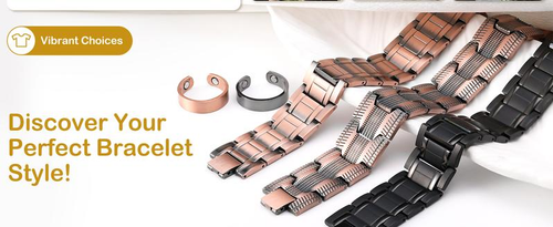Red Copper Magnetic Bracelet, Fashionable Retro Red Copper Cross Double-Row Magnet, Men's Gift